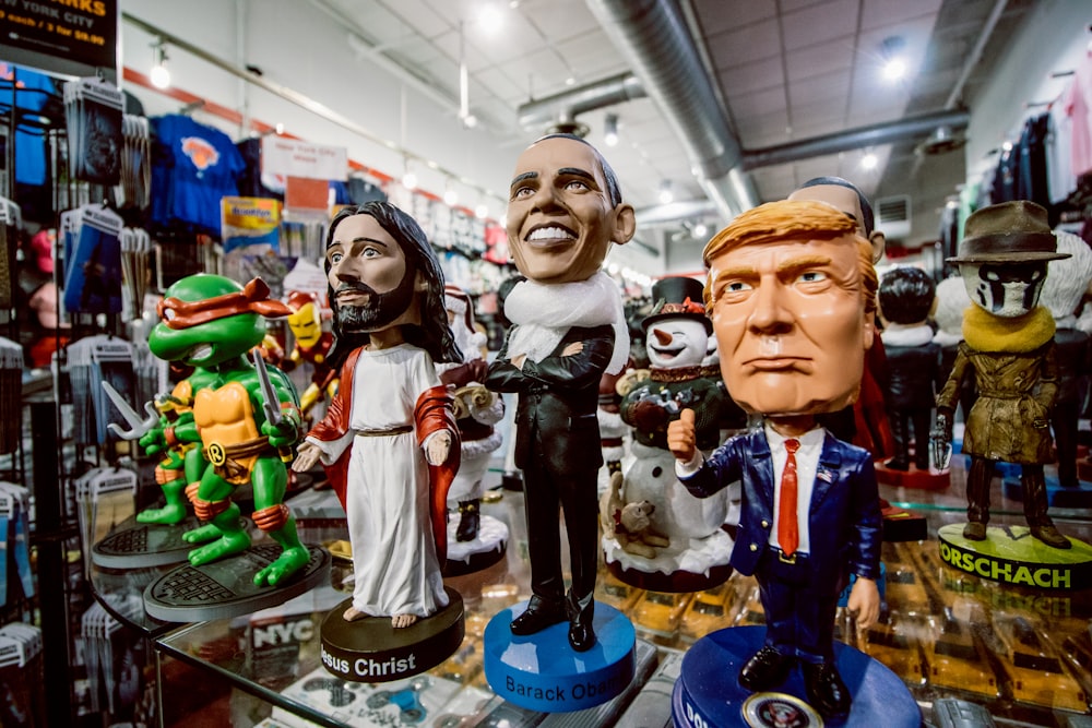 assorted bobblehead figurines inside the store