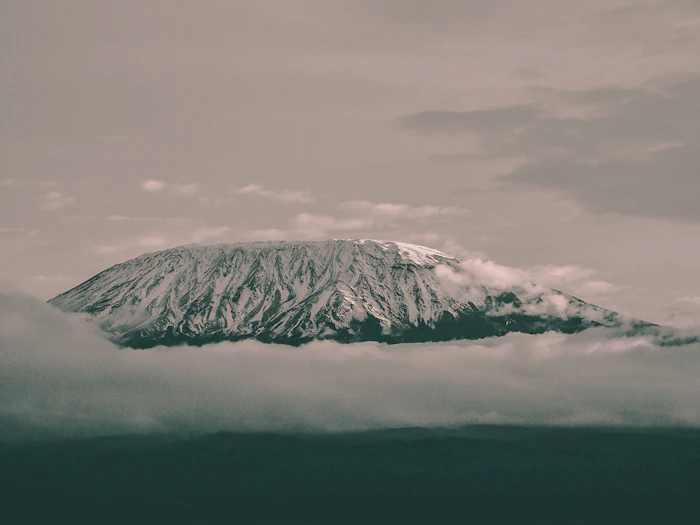The cloud-covered plateau on Kilimanjaro's route