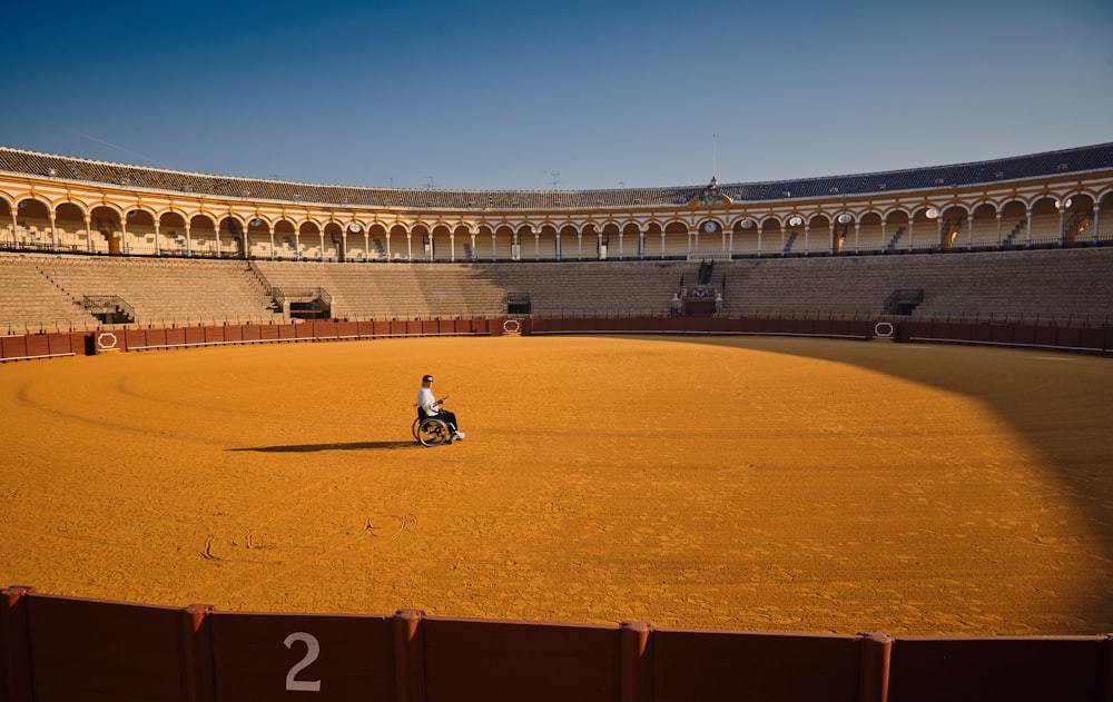 person sitting on wheelchair