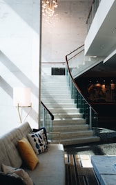 two throw pillows in couch