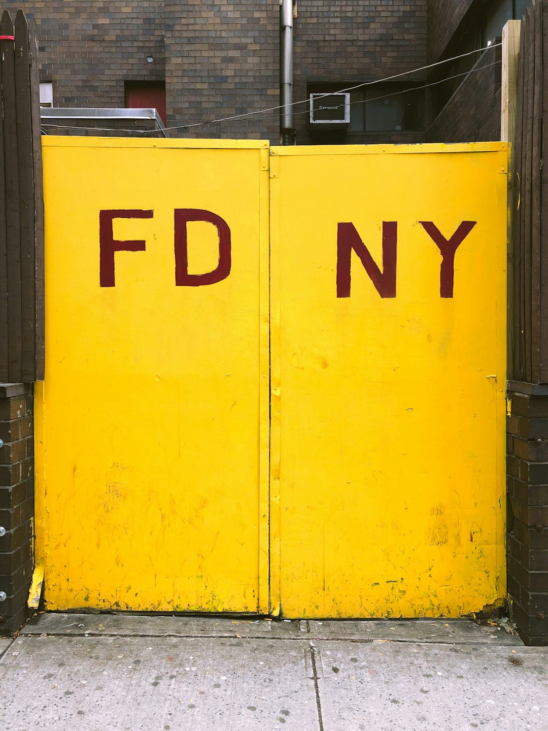 yellow wooden gate