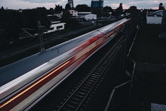 time lapse photography of train