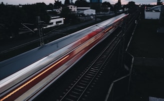 time lapse photography of train