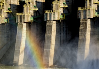 architectural photography of gray bridge