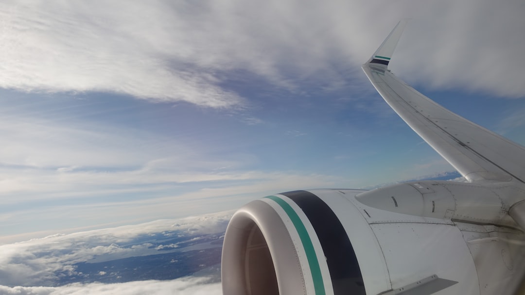 view from plane window,