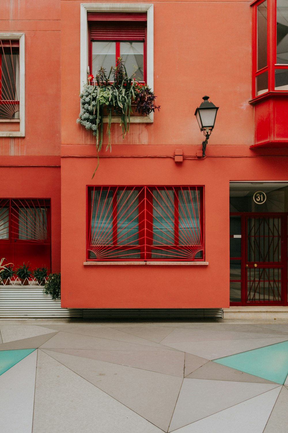 orange painted concrete house