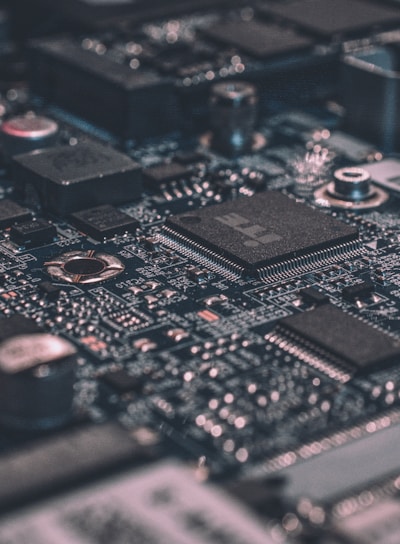 macro photography of black circuit board