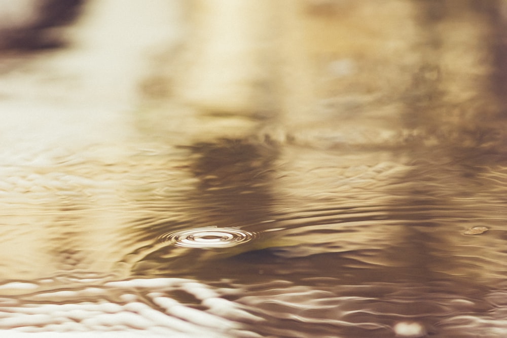 Gros plan d’une goutte d’eau sur une table