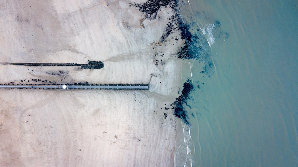 aerial shot of seashore