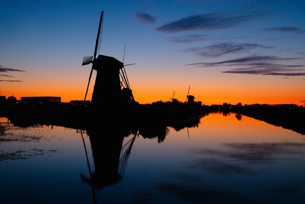 silhouette wind mill