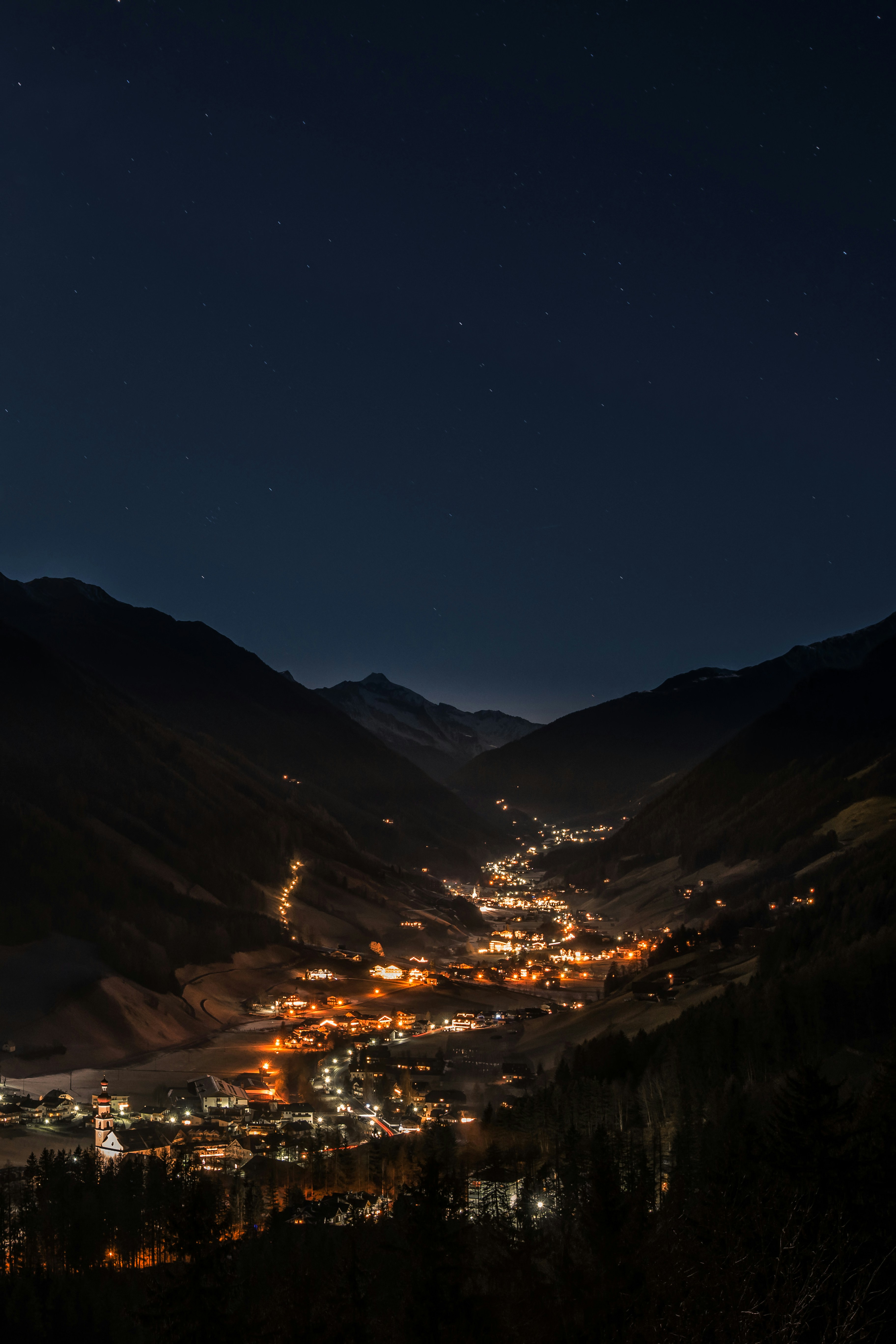 Mountains and houses