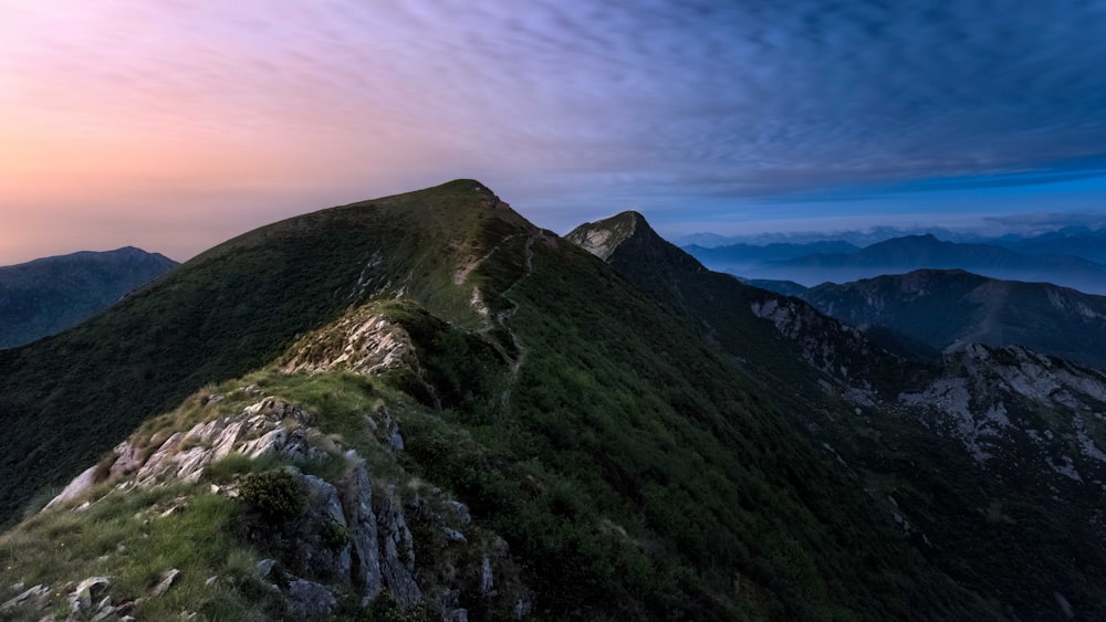 landscape photography of green mountains