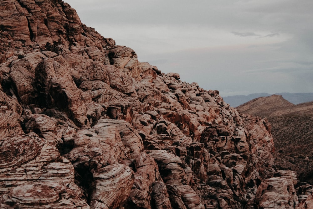 rock formation mountain under gray sky during daytime