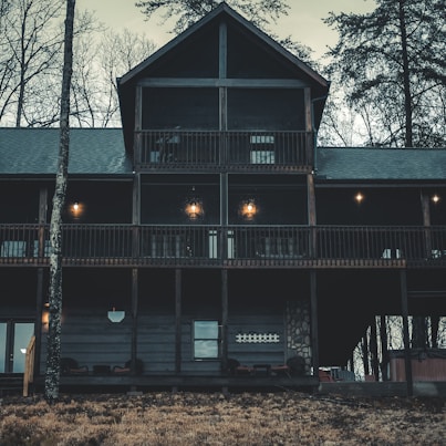 landscape photography of cabin