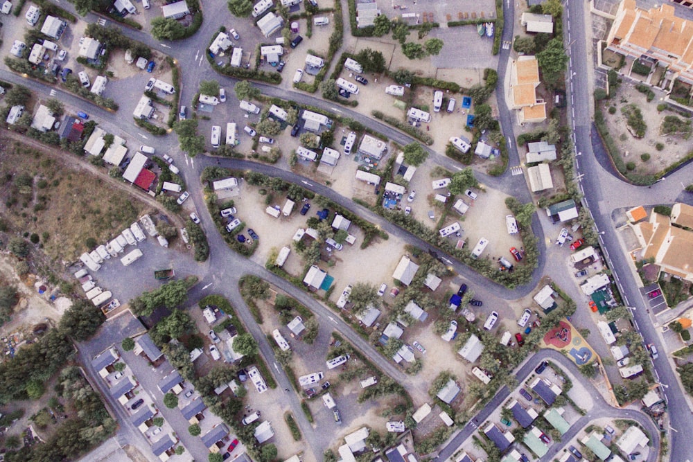 aerial photography of road and houses