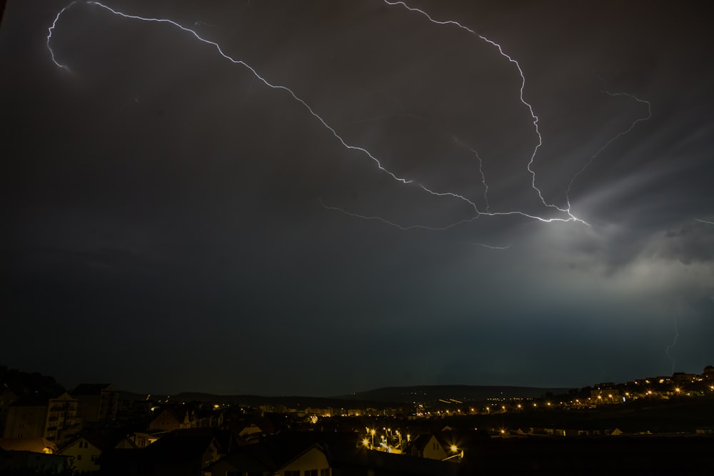 thunderstorm with cloudy skies