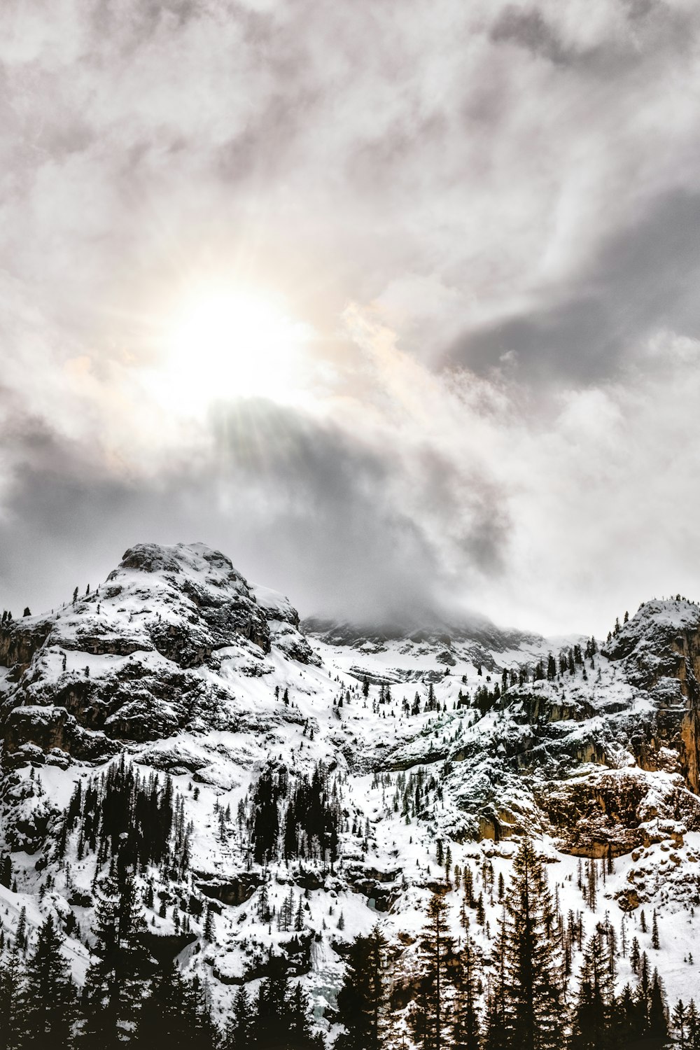 photography of mountain under sky