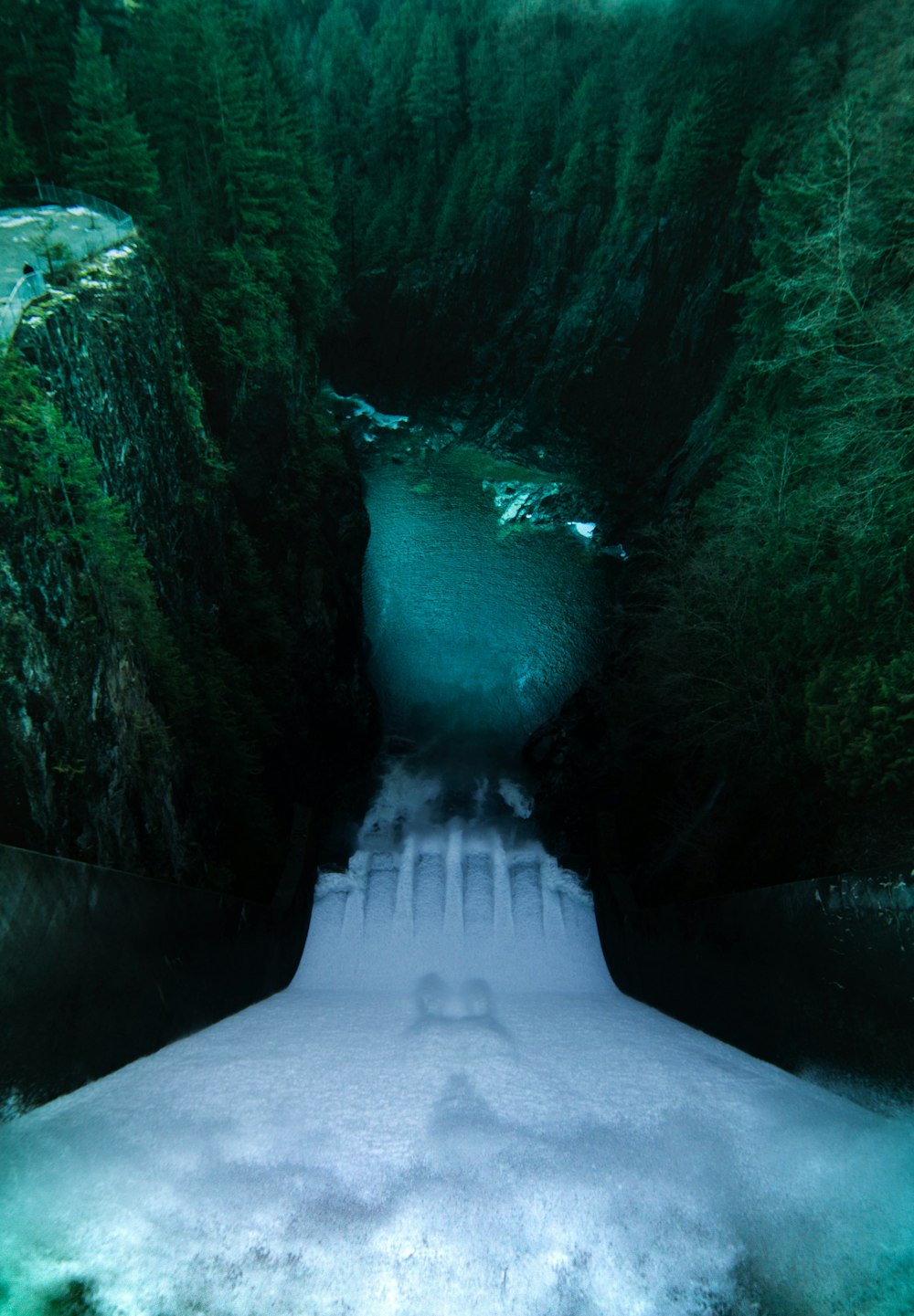 top view of water dam