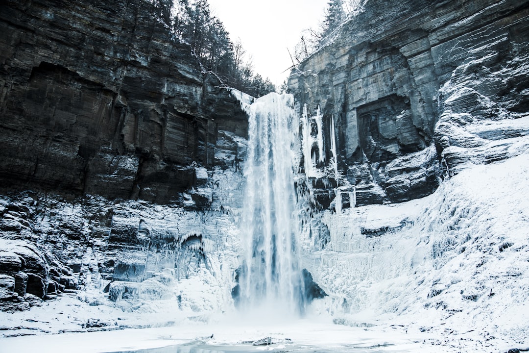 falls and snow photo, Winter Waterfall