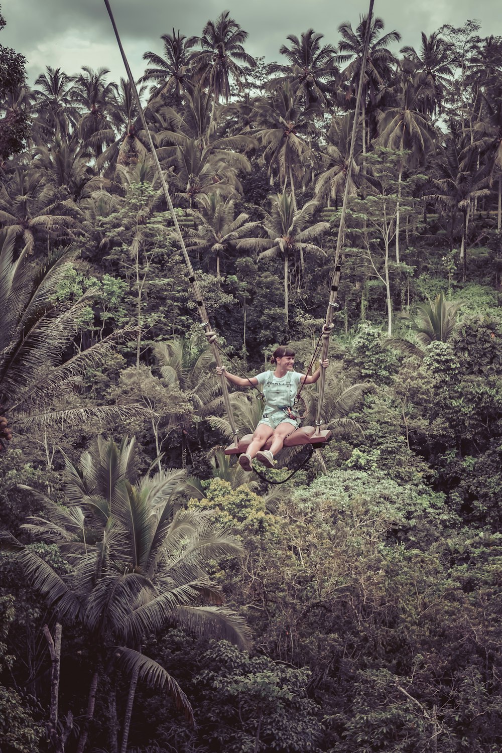 woman mid air swing