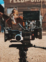 shallow focus photography of black DSLR camera
