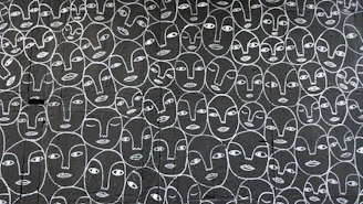 black and white abstract painting