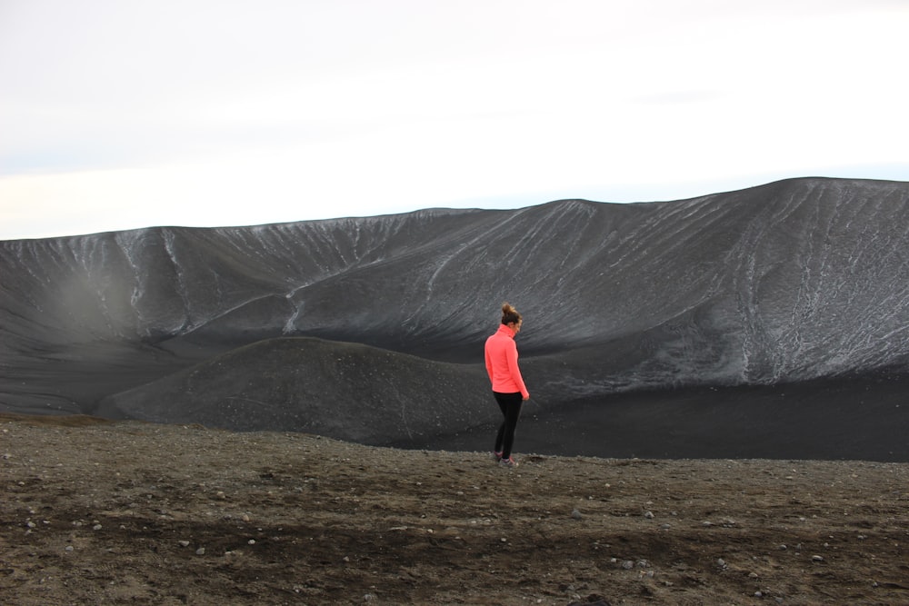 person standing on open field