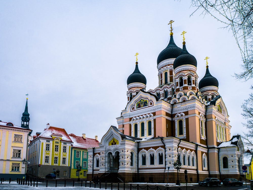 cathedral near houses during daytime