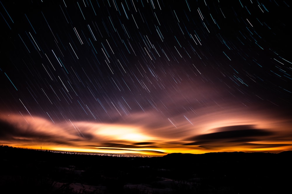 star trails during nighttime