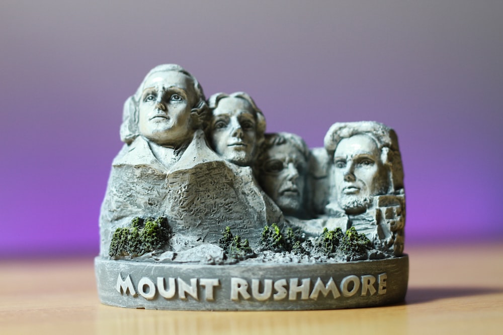 gray Mount Rushmore miniature decor