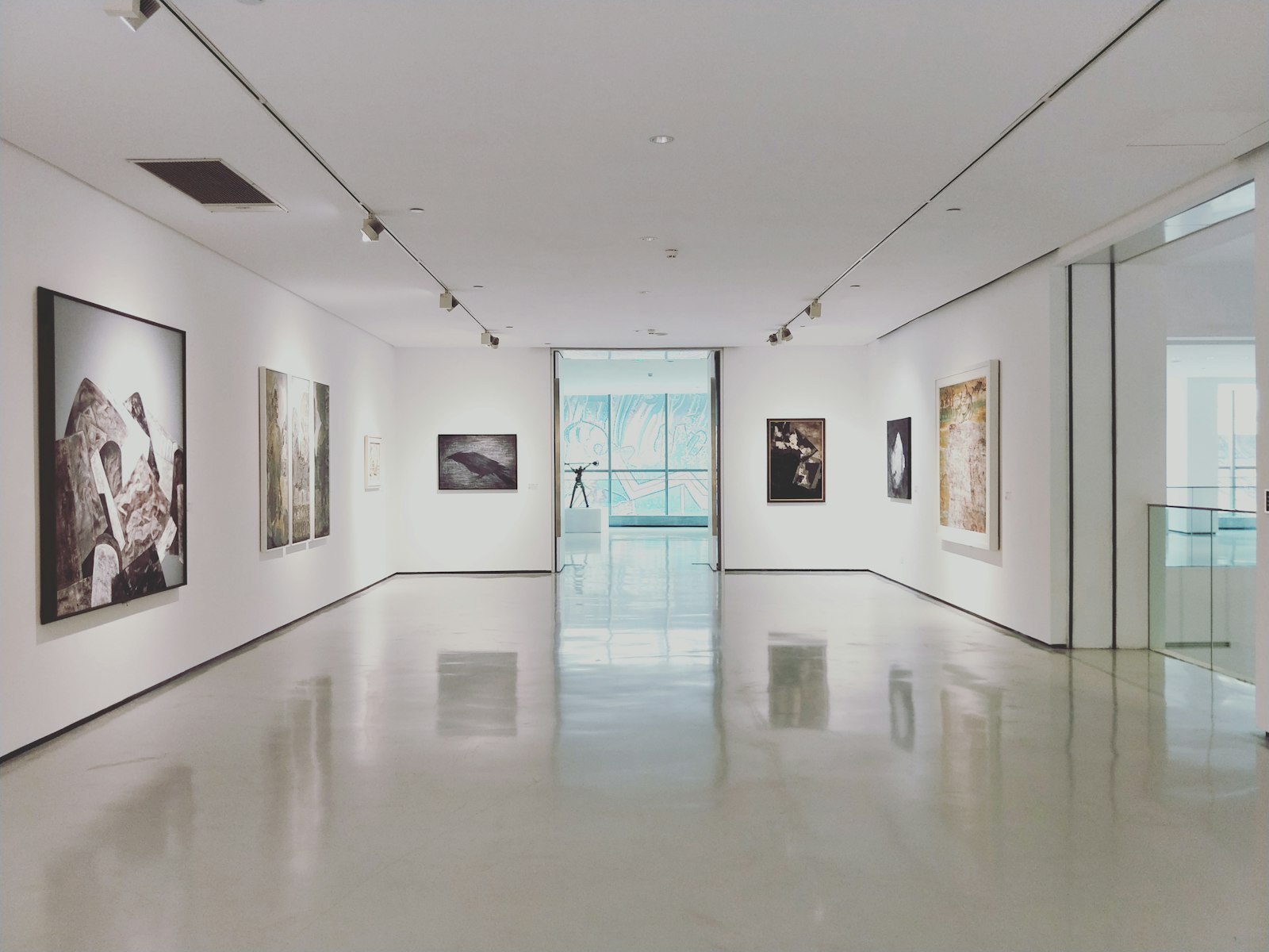 Exhibition space with interpretive text panels