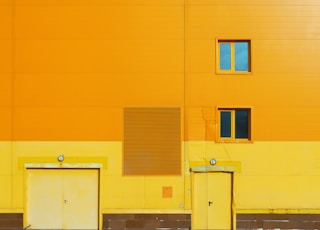 photo of yellow and white painted wall