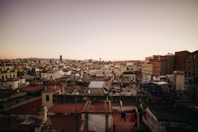 Barcelona Skyline - Dari Hotel ILUNION Almirante's rooftop, Spain