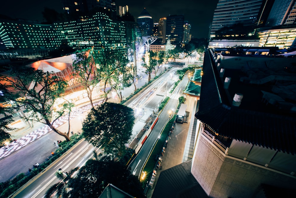 aerial view of timelaps photography of streets