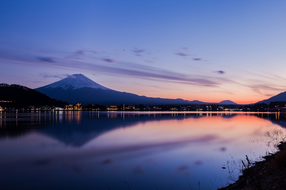 pointed mount at sunset