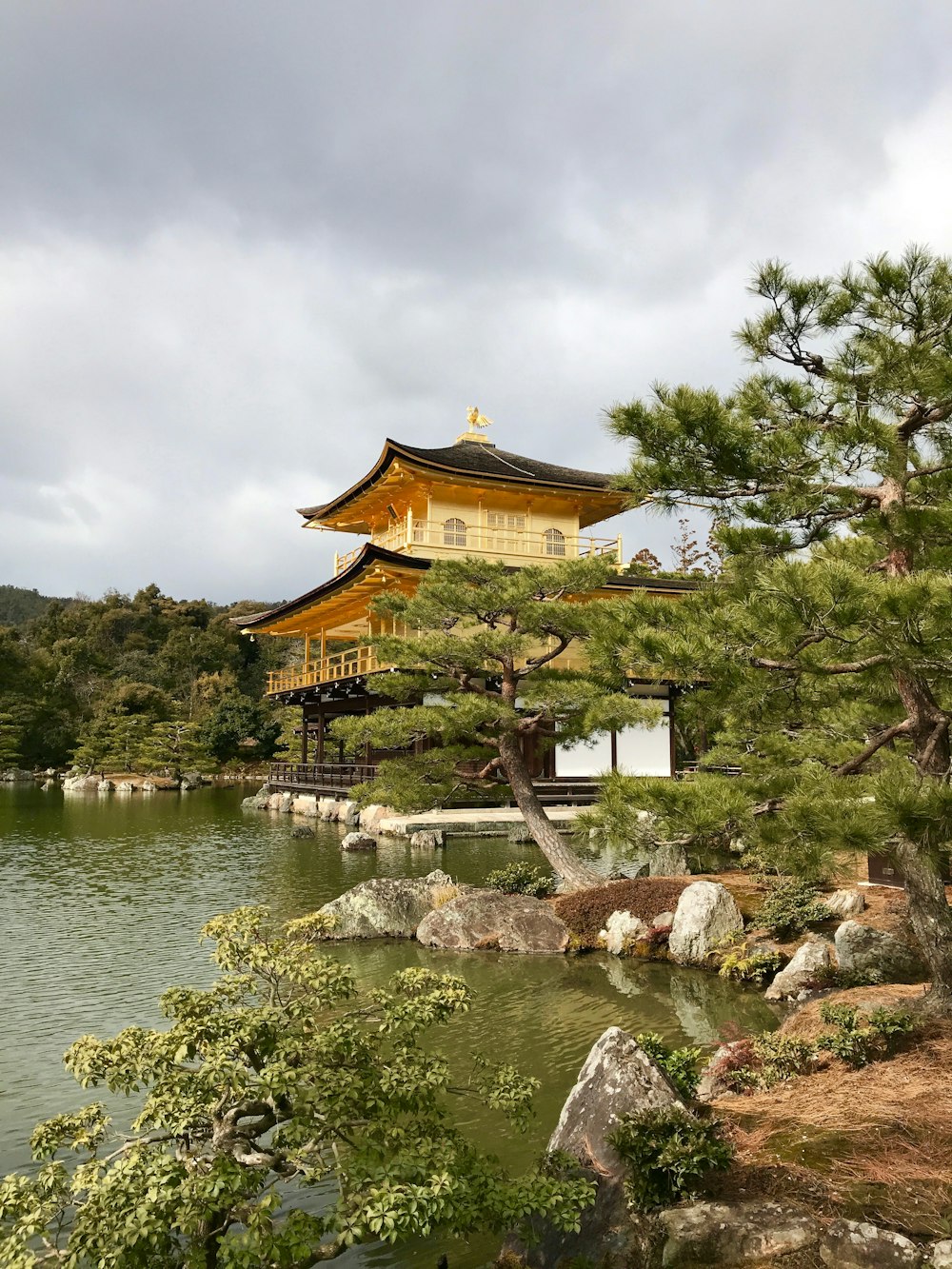 brown and black temple surrounded by green leafed trees