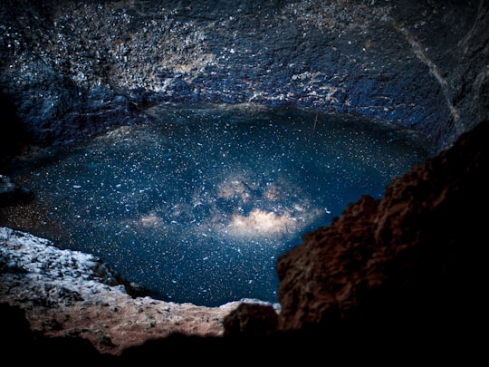 body of water reflecting night sky in Fontaine-de-Vaucluse France
