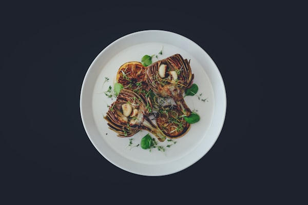 Artfully plated main course