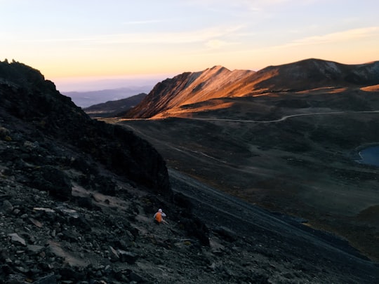 in distant brown mountain in Nevado de Toluca Mexico