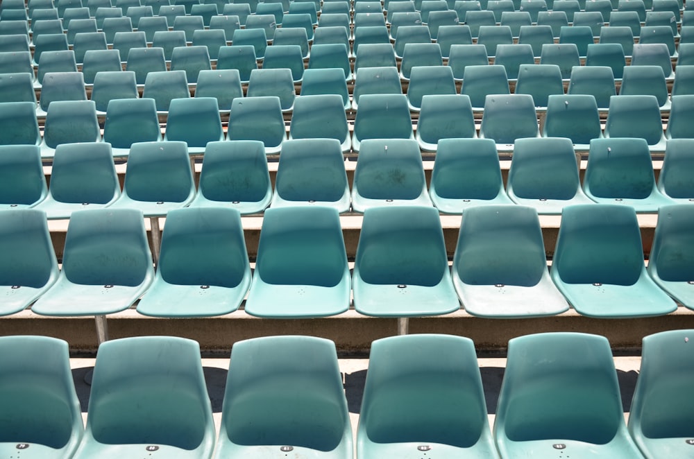 photo of teal stadium seats