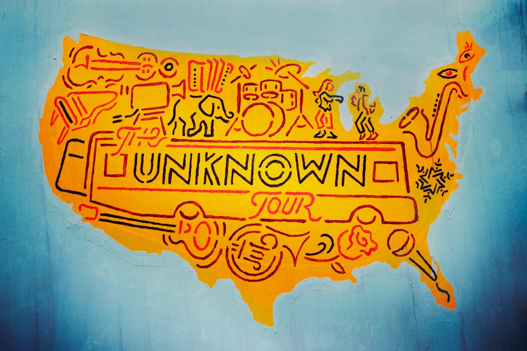 orange The Unknown Tour USA map illustration