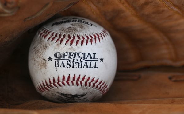 Baseball glove with ball