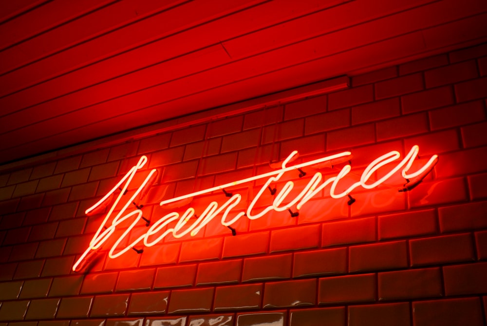 bar neon light signage turned on