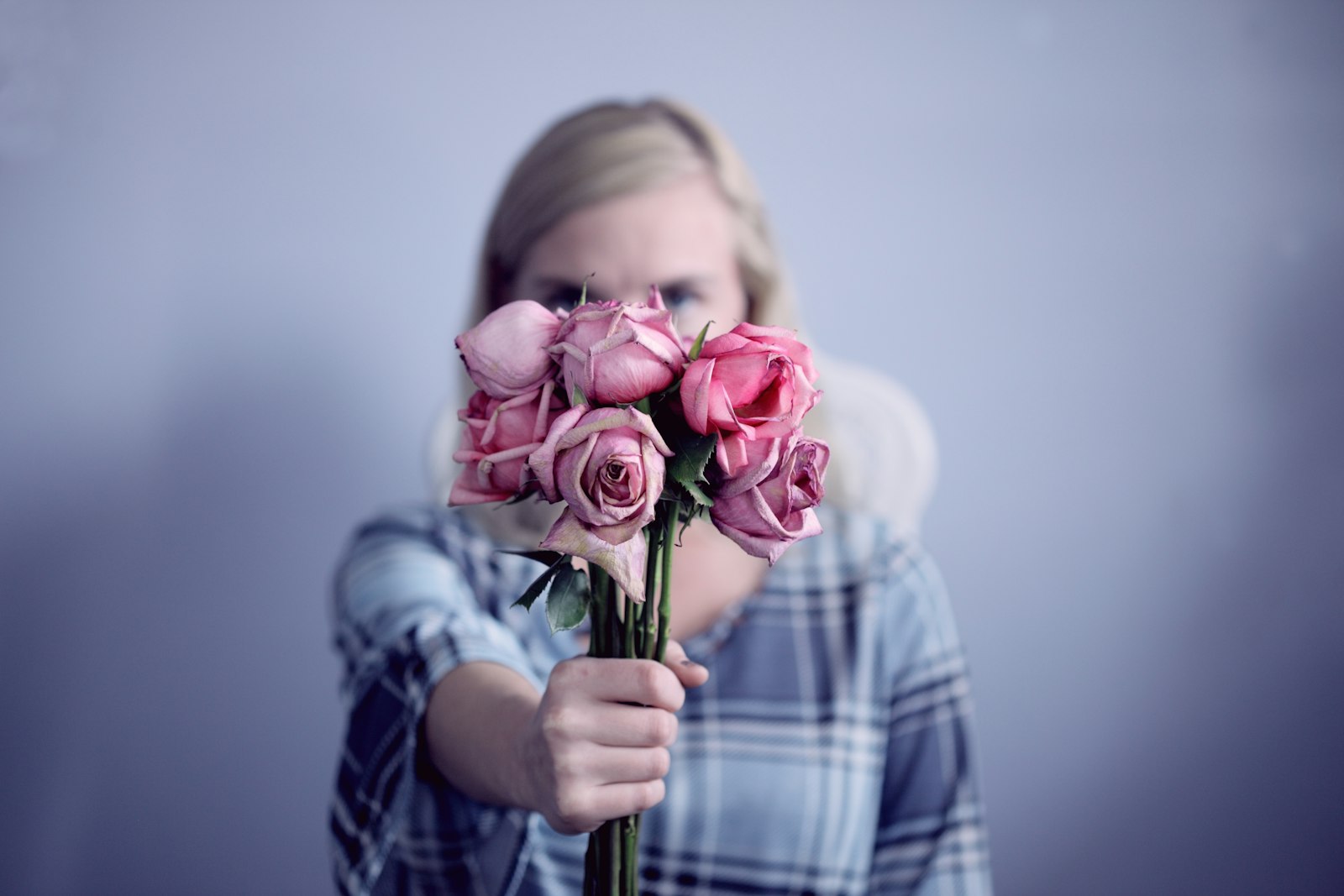 Canon EF 100mm F2.8 Macro USM sample photo. Woman holding pink roses photography