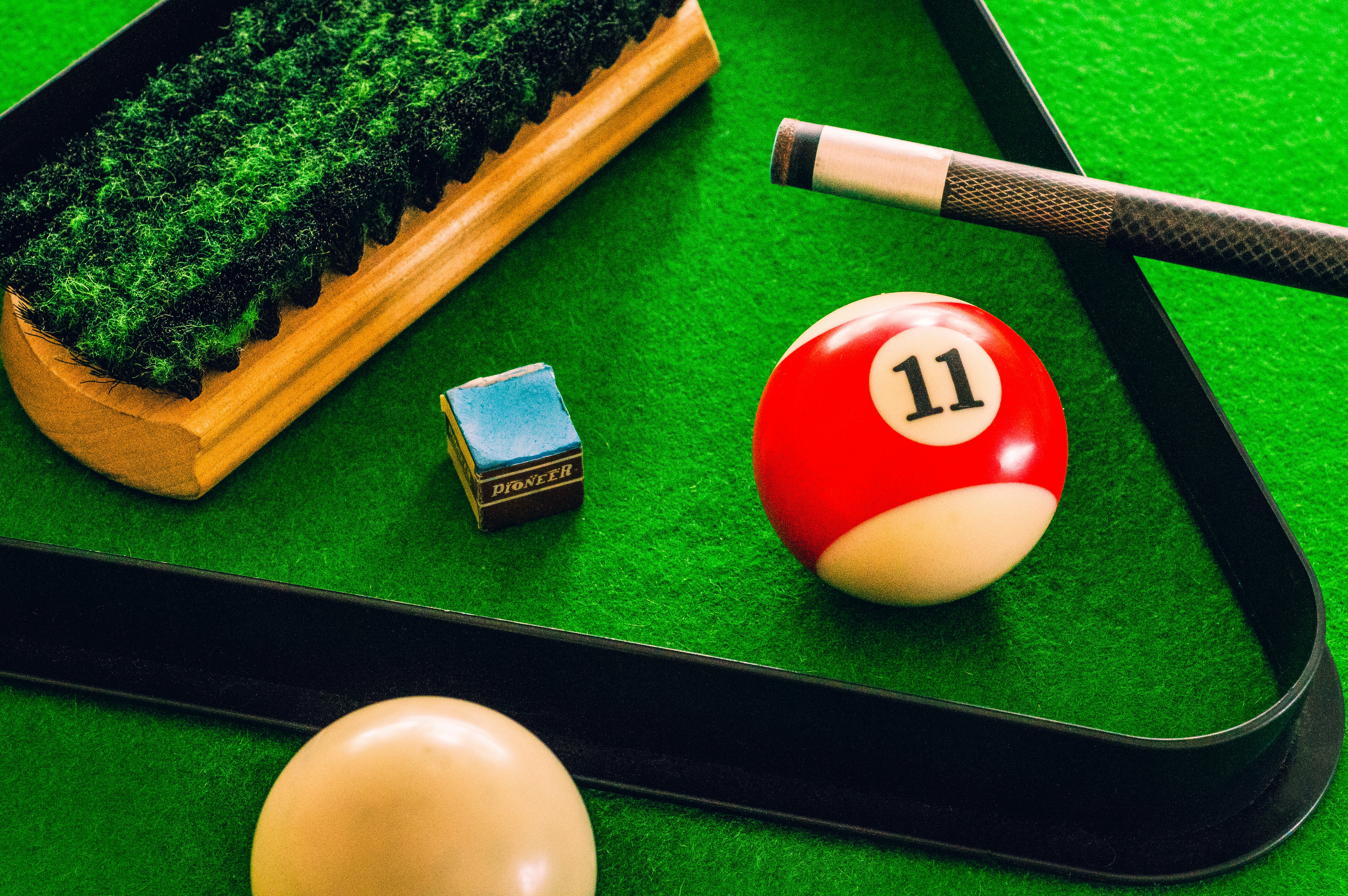 An assortment of billiards items in a single image.