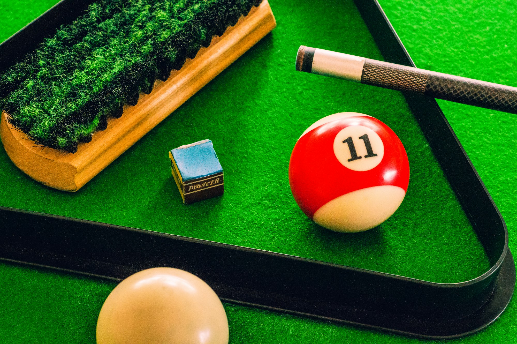An assortment of billiards items in a single image.