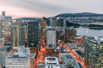 high-angle photography of city