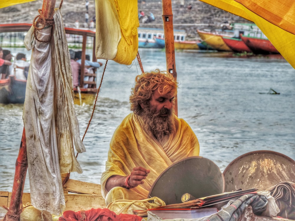 men's yellow traditional dress