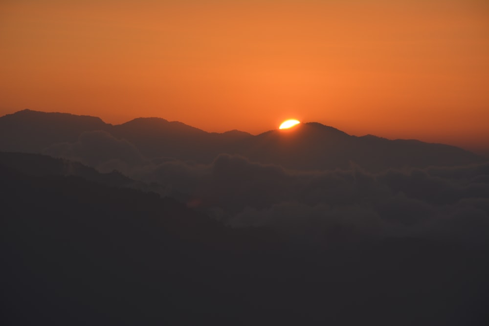 silhouette photo of mountain