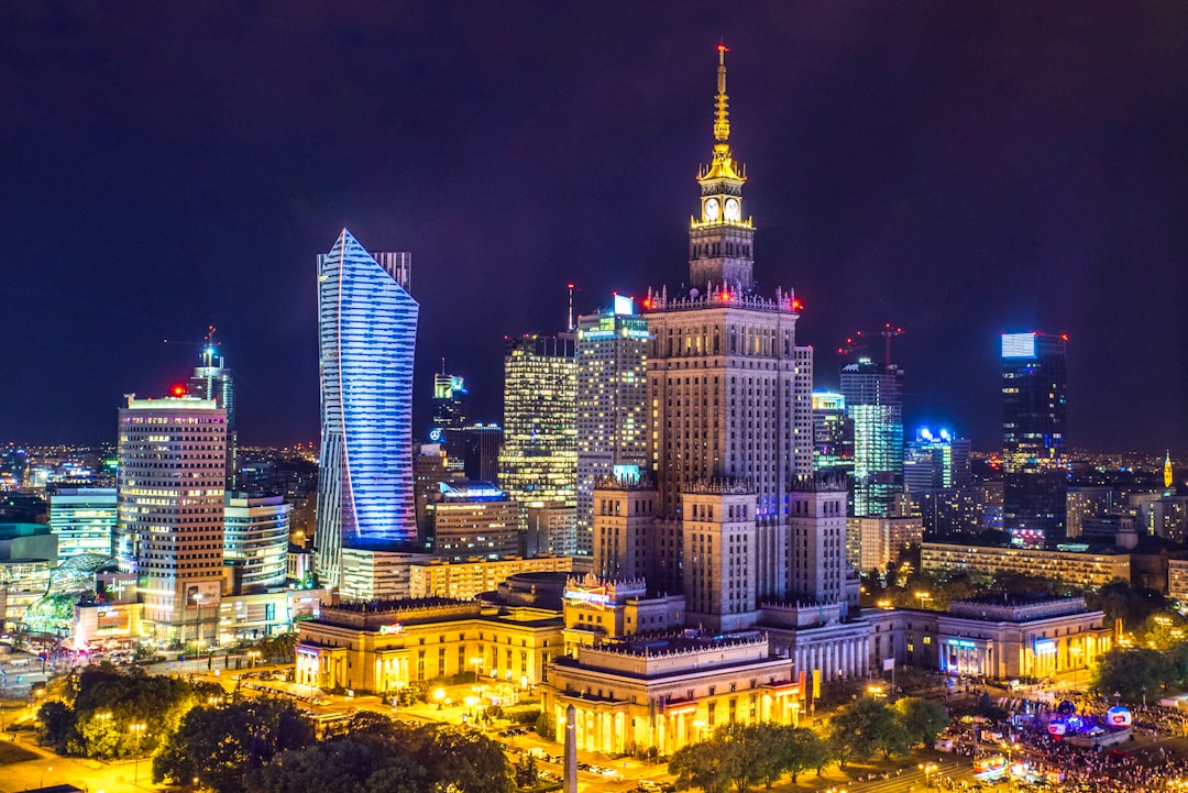 high-rise buildings during night time